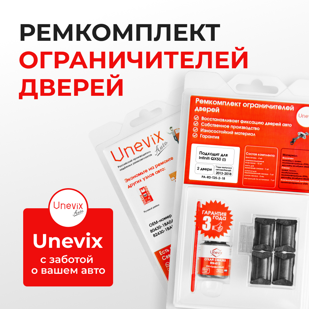 Ремкомплект ограничителей дверей Infiniti QX50 (I) J50 (2 двери, тип 25) 2013-2018