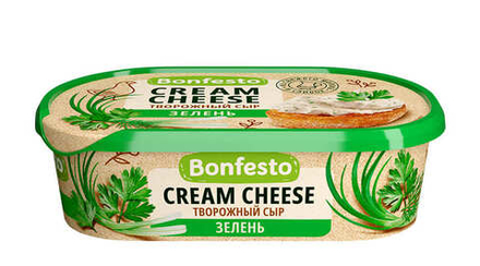 Творожный сыр "Cream Cheese Bonfesto" Зелень 65% 140г Туровский МК