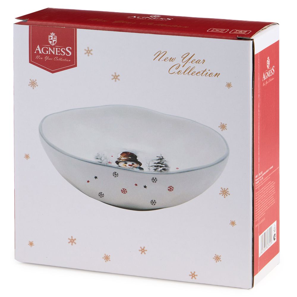 САЛАТНИК AGNESS "С НОВЫМ ГОДОМ!" 17*5,7 СМ (КОР=24ШТ.)
