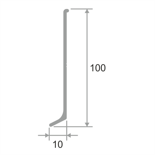 Алюминиевый плинтус ПЛ-80 серебро матовое 3000 мм
