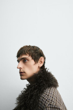 ZARA HARRY LAMBERT X DISNEY ПАЛЬТО В КЛЕТКУ, КОРИЧНЕВЫЙ