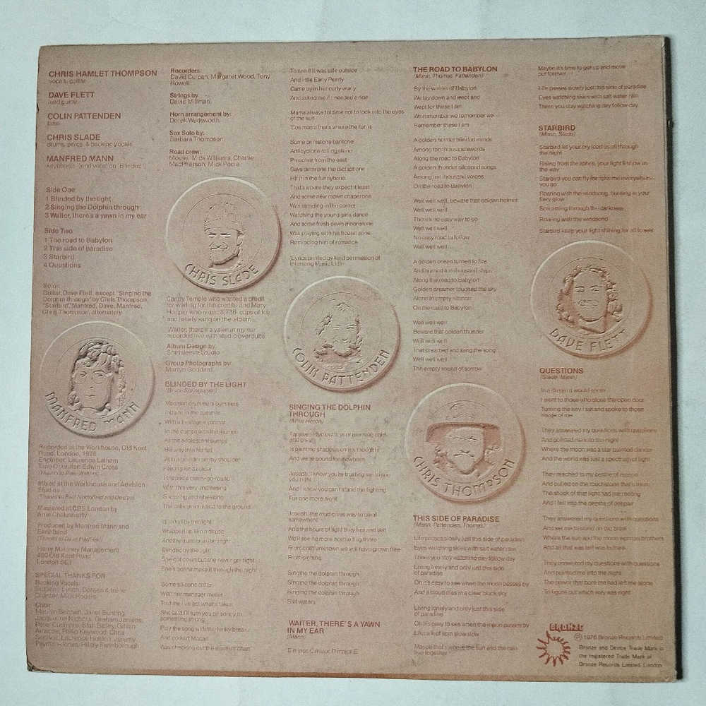Винтажная виниловая пластинка LP Manfred Mann Earth Band The Roaring Silence (Japan 1976) (No Obi) Blinded By The Light