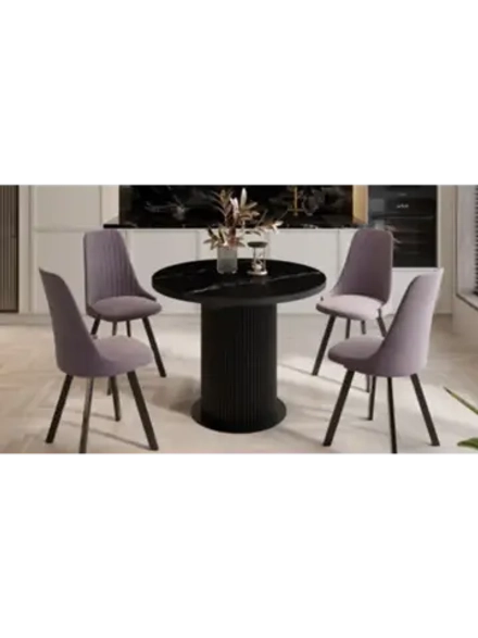 Стол кухонный Стекло глянцевое мрамор 100(135)х100х76 см