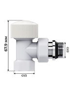 Набор термостатический для радиатора угловой Design 1/2" М30х1,5 Белый Royal Thermo
