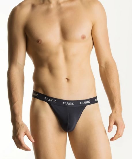 Мужские трусы(1шт) стринги Atlantic MP-1572, темно-синие