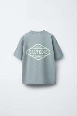 ZARA ФУТБОЛКА С ЛОГОТИПОМ, НЕБЕСНО-ГОЛУБОЙ