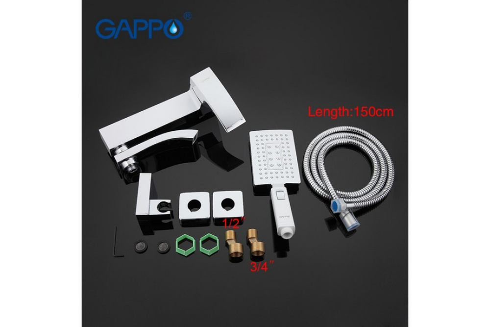 Смеситель для ванны GAPPO, короткий излив, хром-белый G3207-8