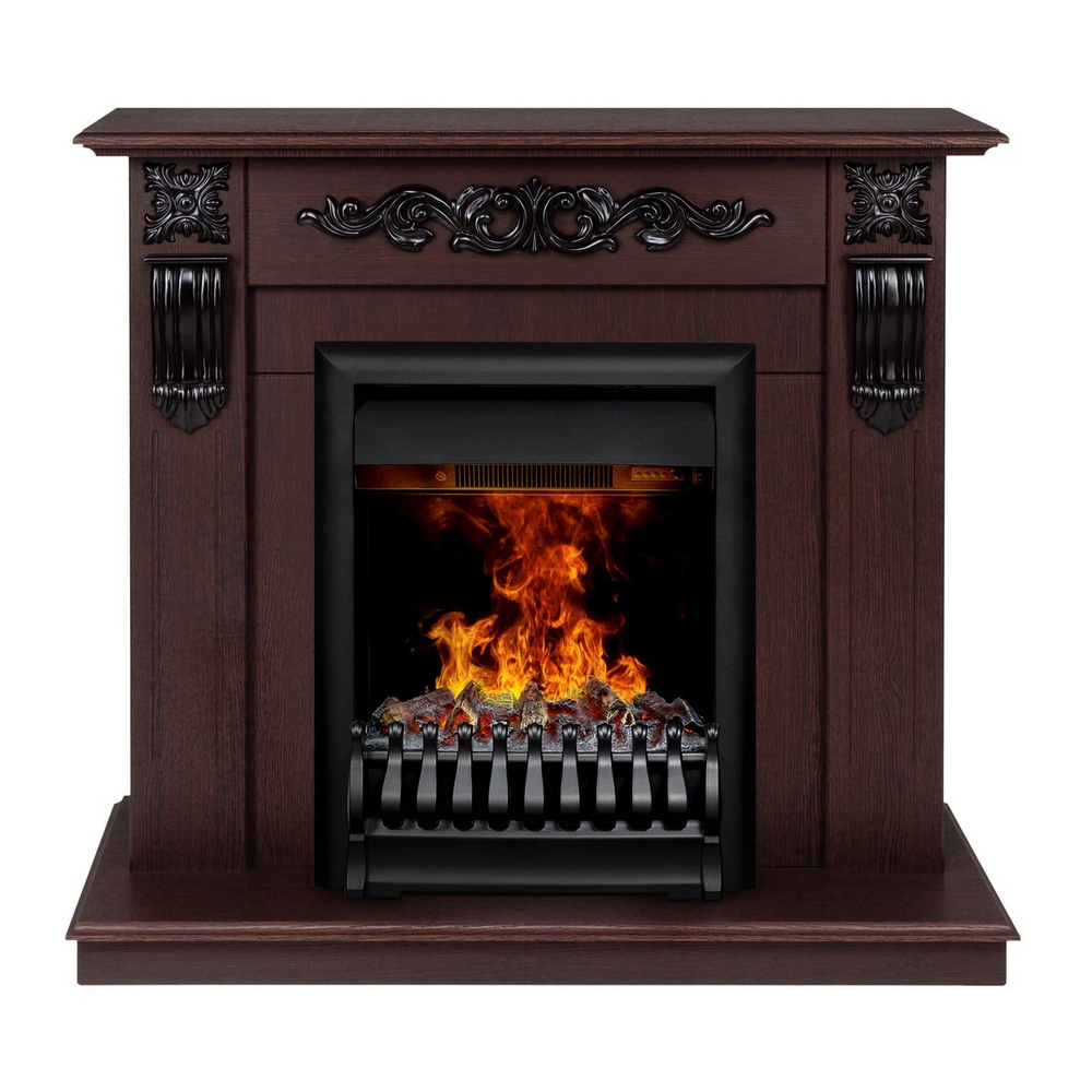 Электрокамин RealFlame Dominica DN орех с очагом 3D Oregan