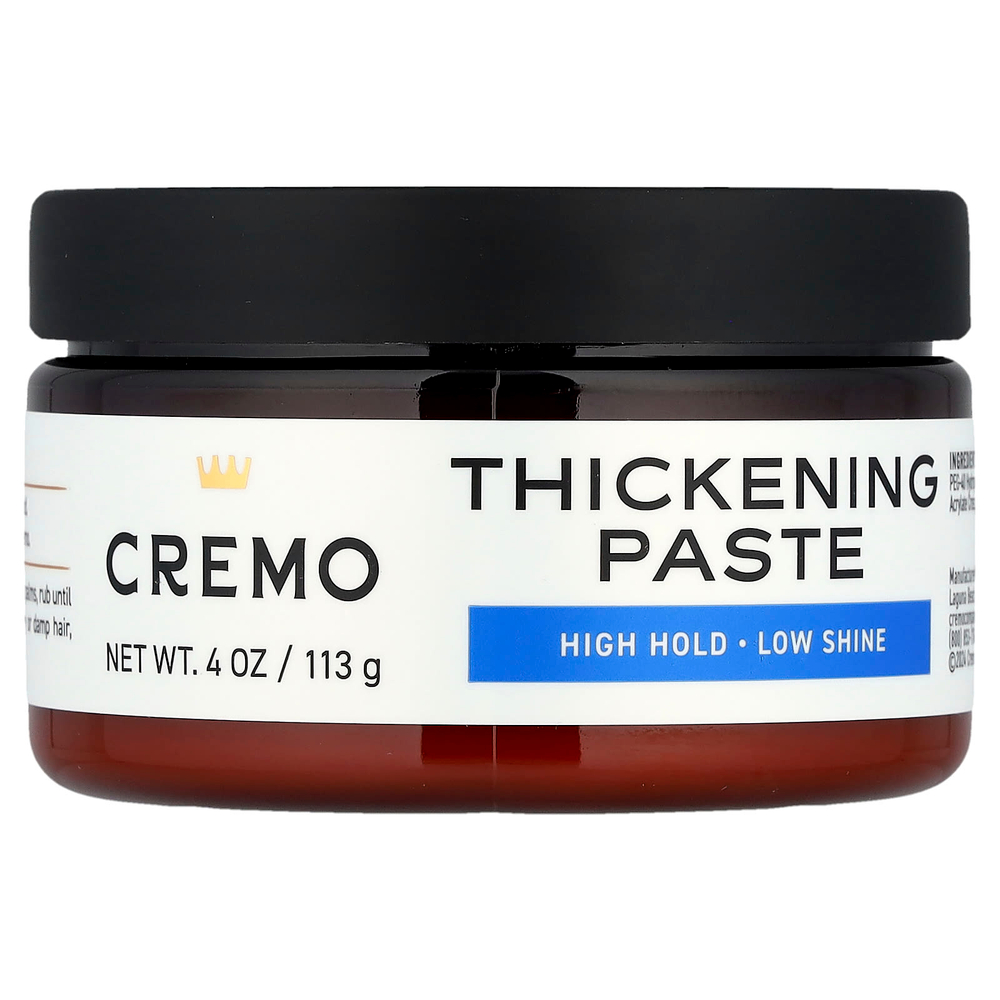 Cremo, Утолщающая паста, высокая фиксация, слабый блеск, 113 г (4 унции)
