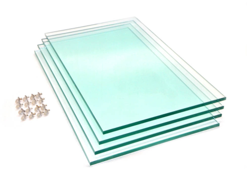 Комплект полированных стеклянных полок для подставок Атолл-650 (4шт. 326х546х10мм.)