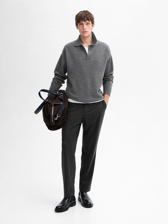 Massimo Dutti Свитер из смесовой шерсти, серый