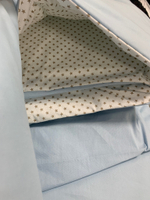 Комплект в кроватку 18 предметов "Мишка с тигром голубой", сатин