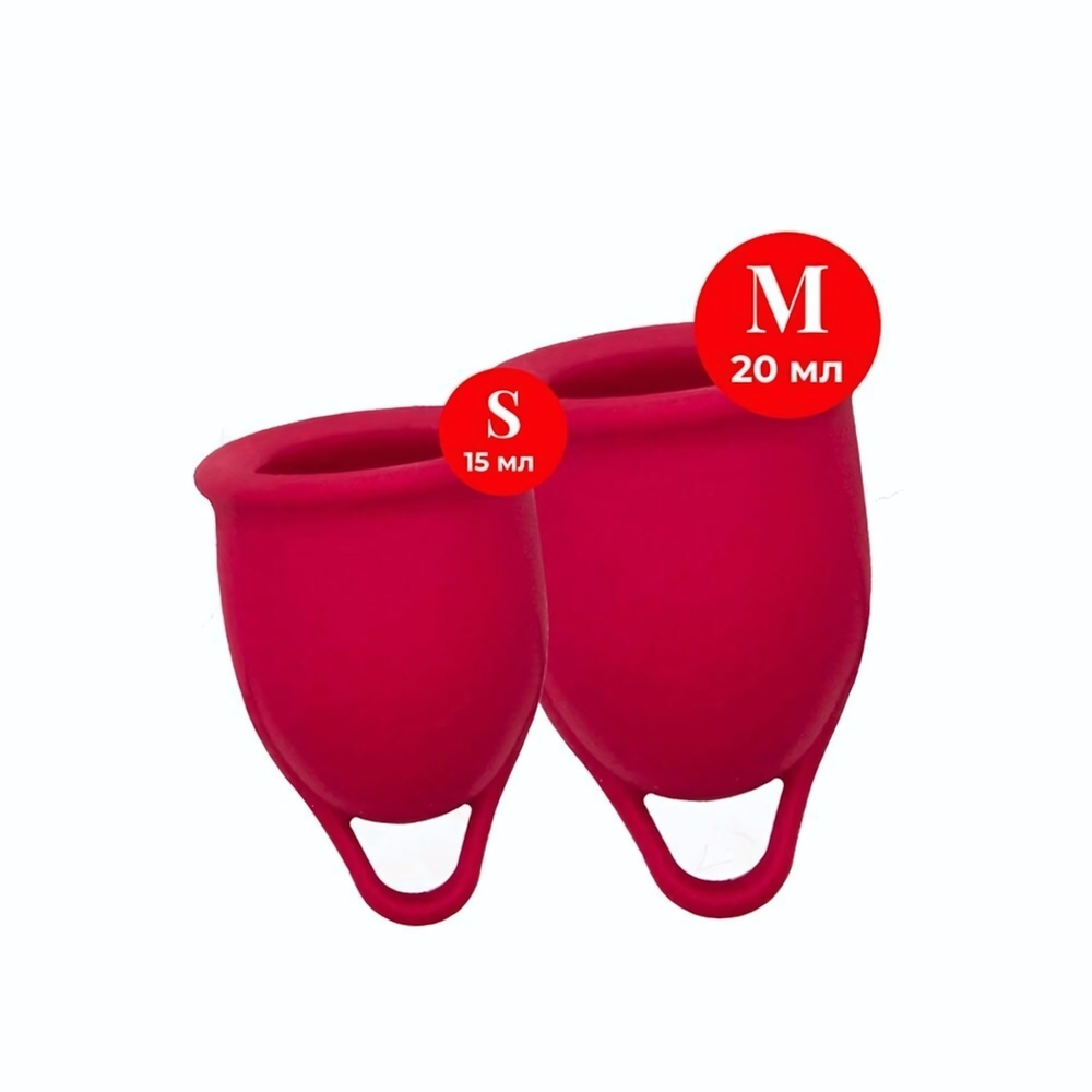 Набор из 2 красных менструальных чаш Iona (Цвет: красный)