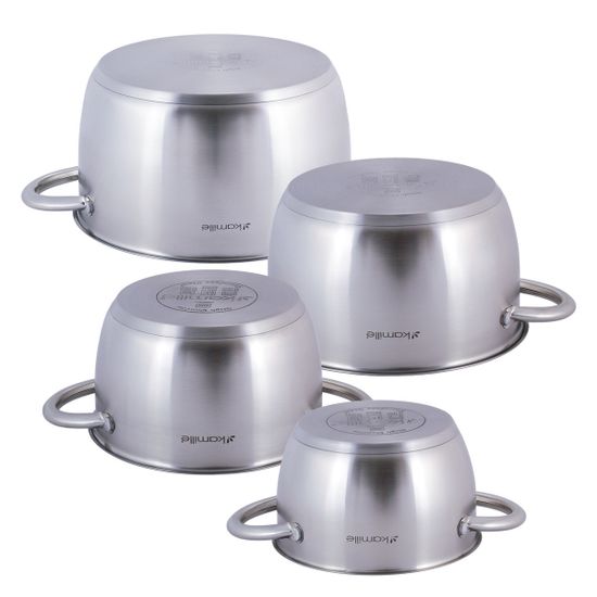 Набор кастрюль 8 предметов Kamille KM 4904 из нержавеющей стали 1,5 л; 2 л; 3 л; 5 л.