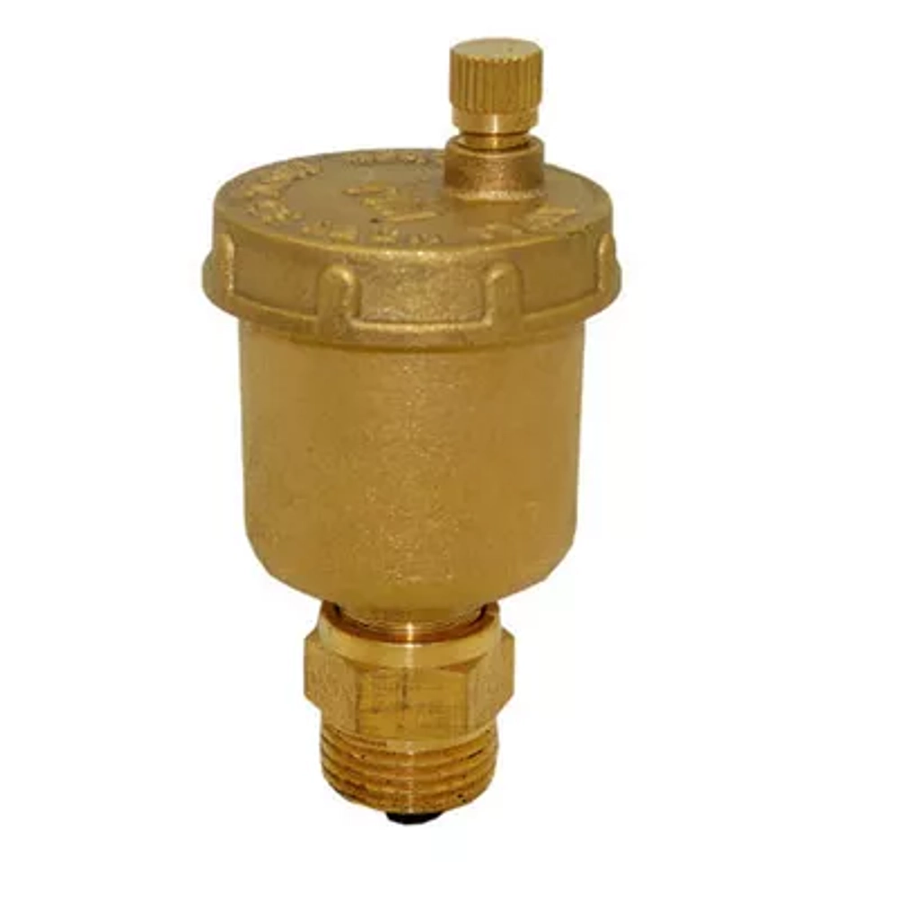 Воздухоотводчик прямой 1/2" с автозапорным клапаном TIM, латунный
