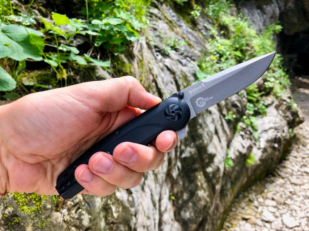 Складной нож Biker Z M390 Black G10 StoneWash