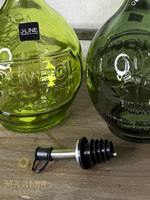 Декоративные бутылки для масла 2 штуки "Олива" зелёные с дозатором от J-LINE