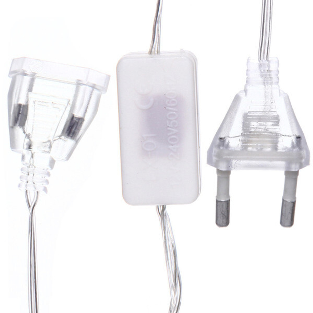 Гирлянда для дома 4м 28 ламп LED с насадками ЗОЛОТАЯ ЗВЕЗДА, прозрач.пров., авторежим.,IP-20 RG/RB (возможность соединения)