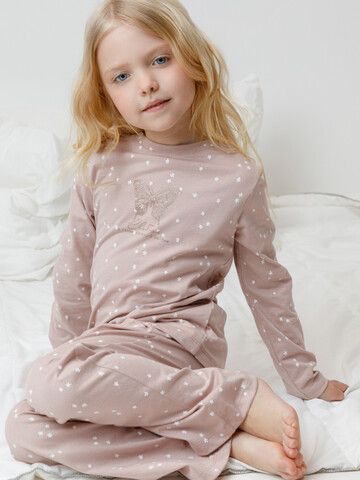 пижама  для девочки  К 1639/кофейный,цветочные снежинки