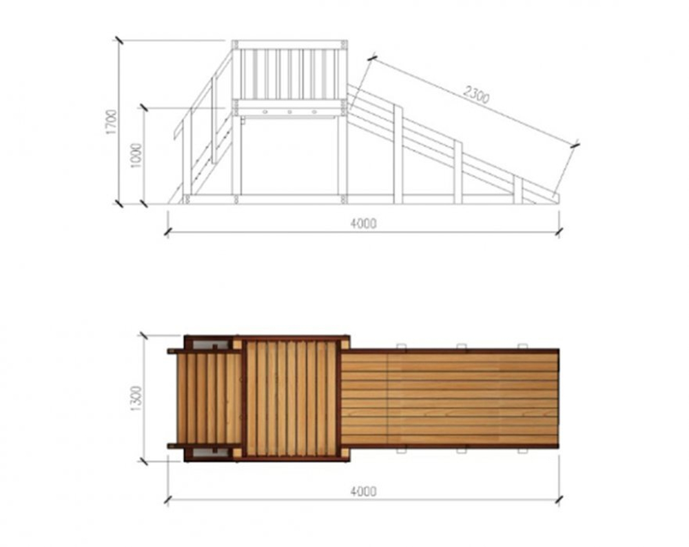 Детская горка TORUDA Север wood-1 (скат 2.3 м)