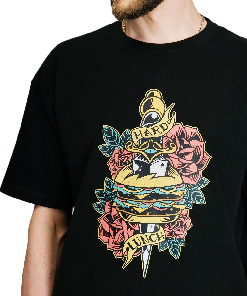 Футболка Hardlunch оверсайз Burger черная