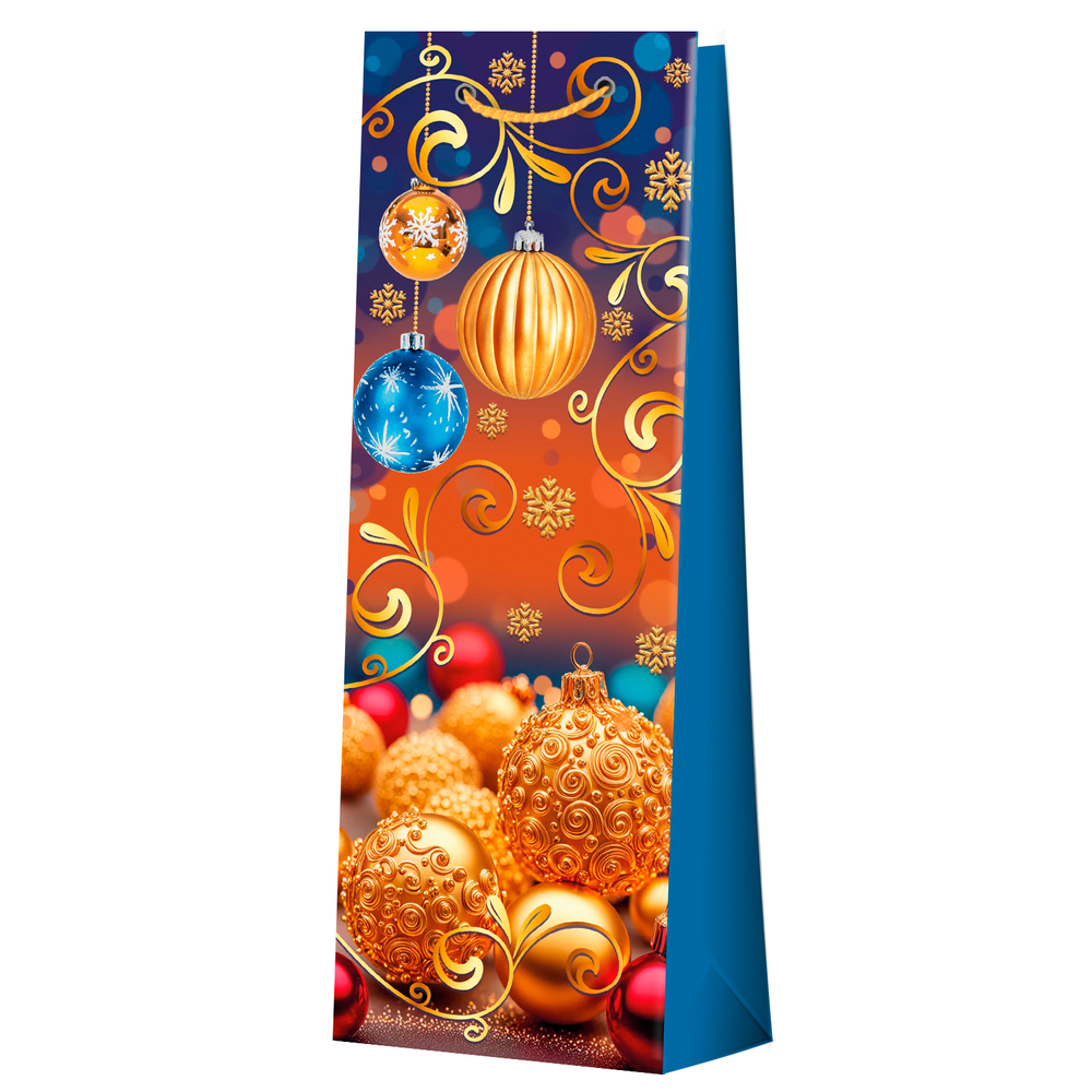 Сумка лам.12,5*36*8,5 под бутылку НГ ассорти 1шт