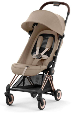 Прогулочная коляска Cybex Coya Cozy Beige с дождевиком и бампером/Rosegold 522005611