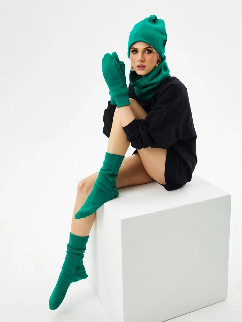 Рукавички-трансформеры из футера с начесом