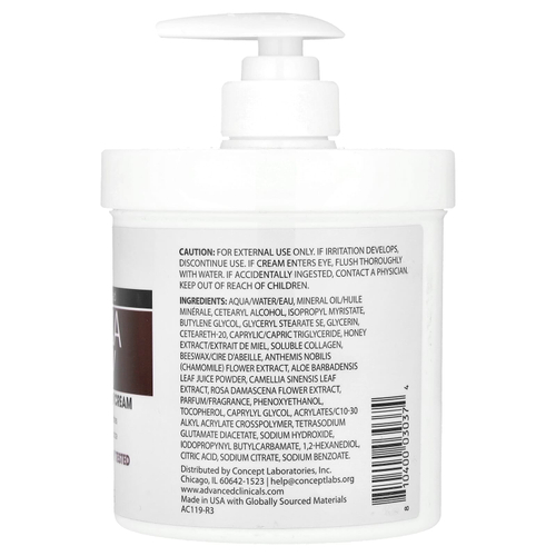 Advanced Clinicals, Manuka Honey, восстанавливающий и увлажняющий крем для тела, 454 г (16 унций)