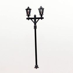 Фонари уличные миниатюрные для макетов "С двумя плафонами" (85 мм; 5 штук) / модель фонаря для парков и железных дорог