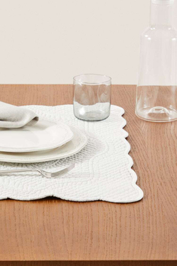 ZARA HOME СТЕГАНАЯ САЛФЕТКА XL, СВЕТЛО-СЕРЫЙ