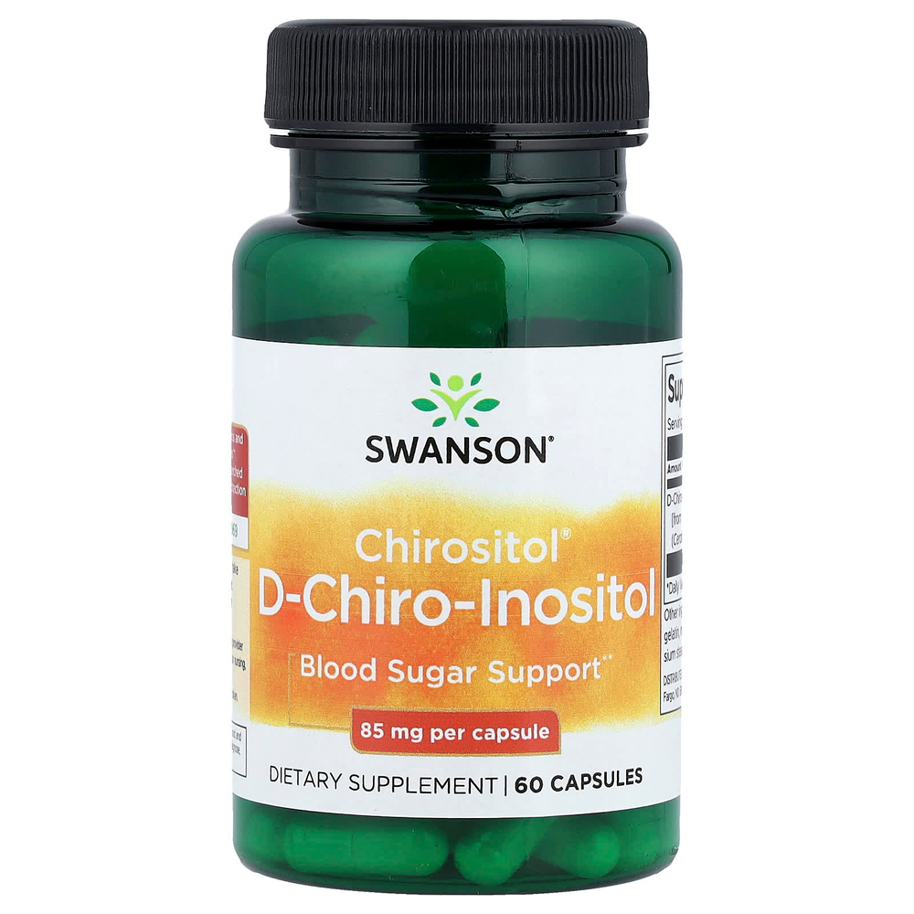 Swanson Vitamins, Chirositol®, D-хироинозитол, 85 мг, 60 капсул