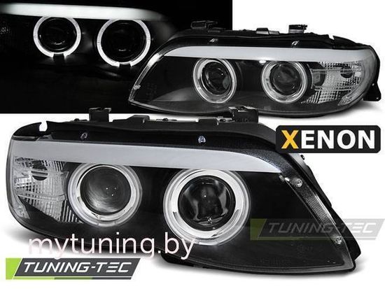 Передние фары XENON ANGEL EYES BLACK для BMW X5 E53 LCI
