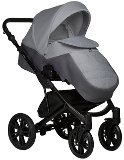 Детская коляска Indigo Mio S 3 в 1 04 т.серая кожа+св.серый
