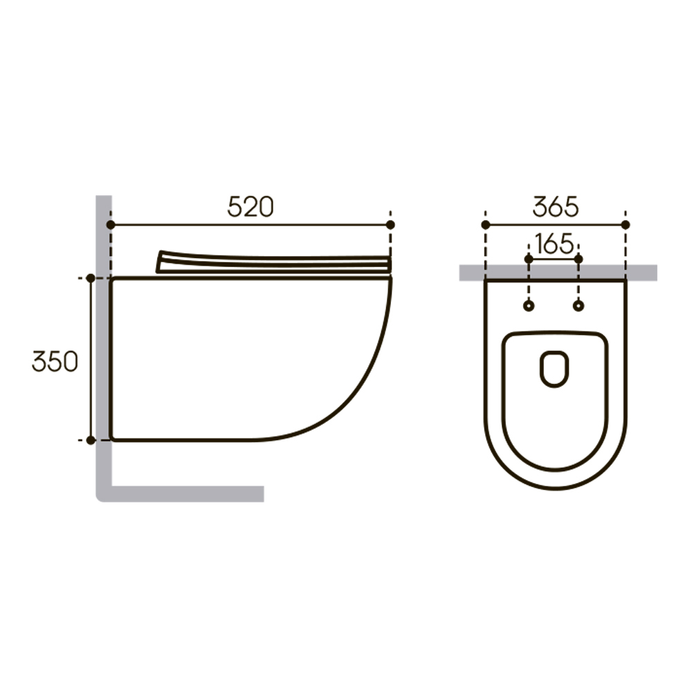 Система инсталляции для подвесного унитаза с подвесным унитазом AQUEDUTO TECNICA Novo