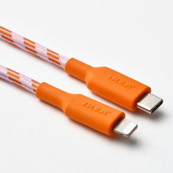 IKEA LILLHULT  (ИКЕА ЛИЛЛХУЛТ)  -  USB-C - Lightning, оранжевый/розовый, 1,5 м