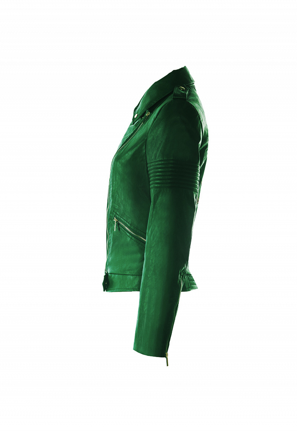 Куртка-косуха из экокожи зелёная 01-17LE