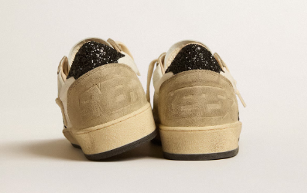 Кеды Ball Star in nappa and suede with black glitter star and heel tab