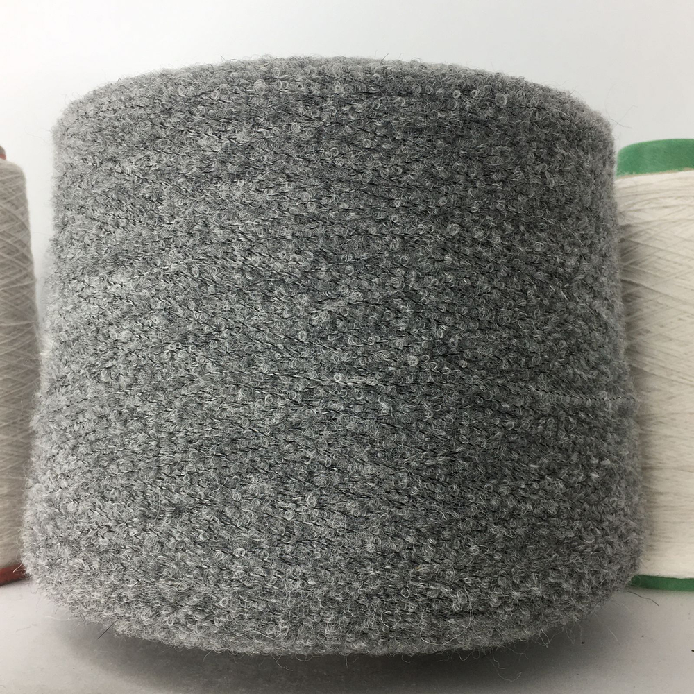SOUND MEL - PECCI FILATI; 60% альпака, 10% меринос, 30% п/а, 1000м/100гр, col.802 цвет: серый средний. Букле мелкое