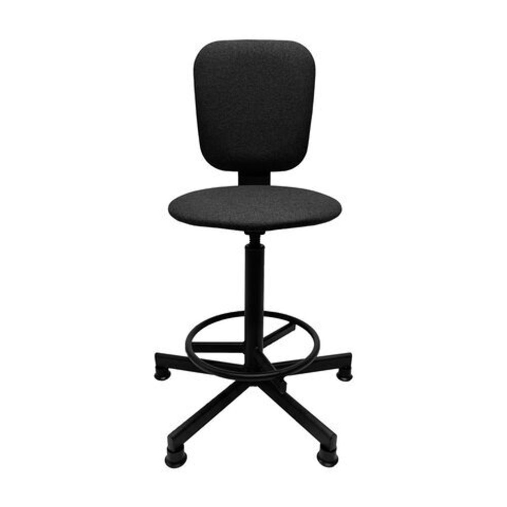 Стул кресло кассира, ресепшн РС37, на винте, без подлокотников, ткань, темно-серый