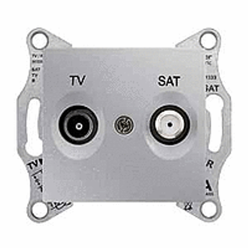 Розетка телевизионная TV/SAT проходная с/у, механизм SEDNA алюминий Schneider Electric (10 шт.)