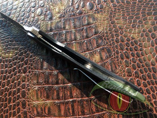 Складной нож Reptilian Шершень-01 черный c клинком из стали D2, рукоять G10