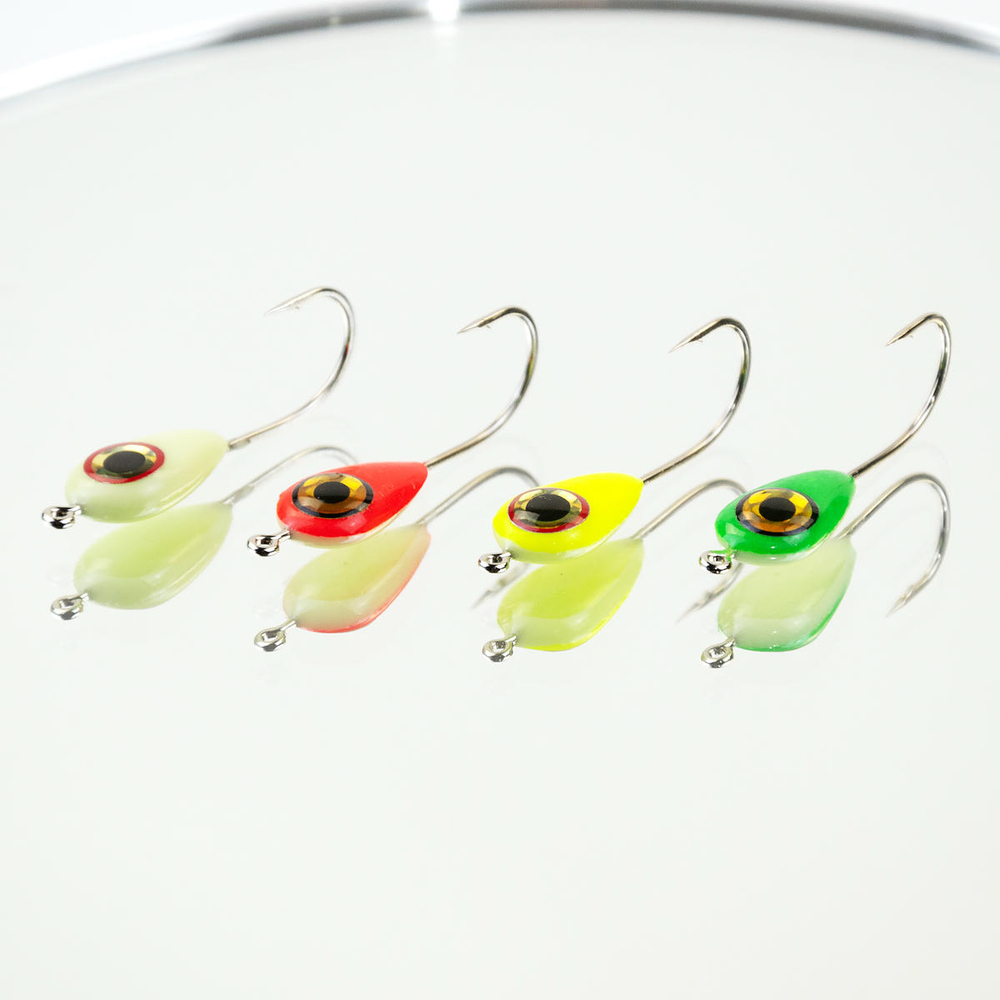 Мормышка фосфорная с флексом плавающая Lumicom 24-Ф, №2, ABC (набор 32шт)