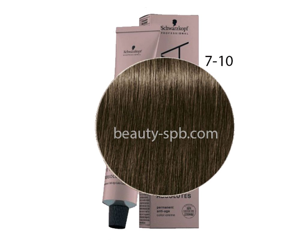 Schwarzkopf Professional краска для волос Игора Absolutes тон 7-10 Средний русый сандрэ натуральный 60мл