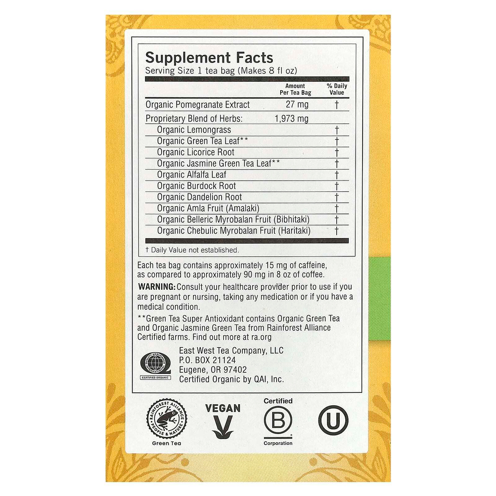 Yogi Tea, суперантиоксидант, зеленый чай, 16 чайных пакетиков, 32 г (1,12 унции)