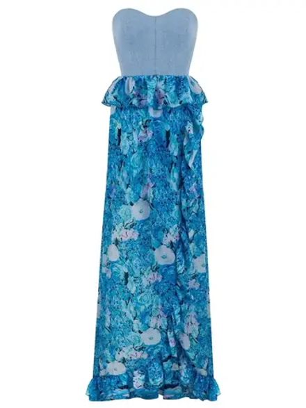 Платье с воланами "Maldives", бирюзовый