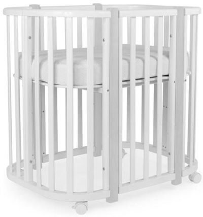 Детская кровать-трансформер Sweet Baby Palermo 5 в 1 с маятником белый/серый