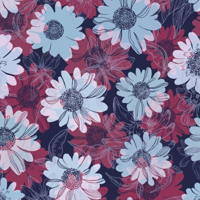 Ромашки на синем