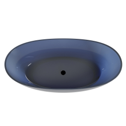 Прозрачная ванна ABBER Kristall AT9701Saphir синяя