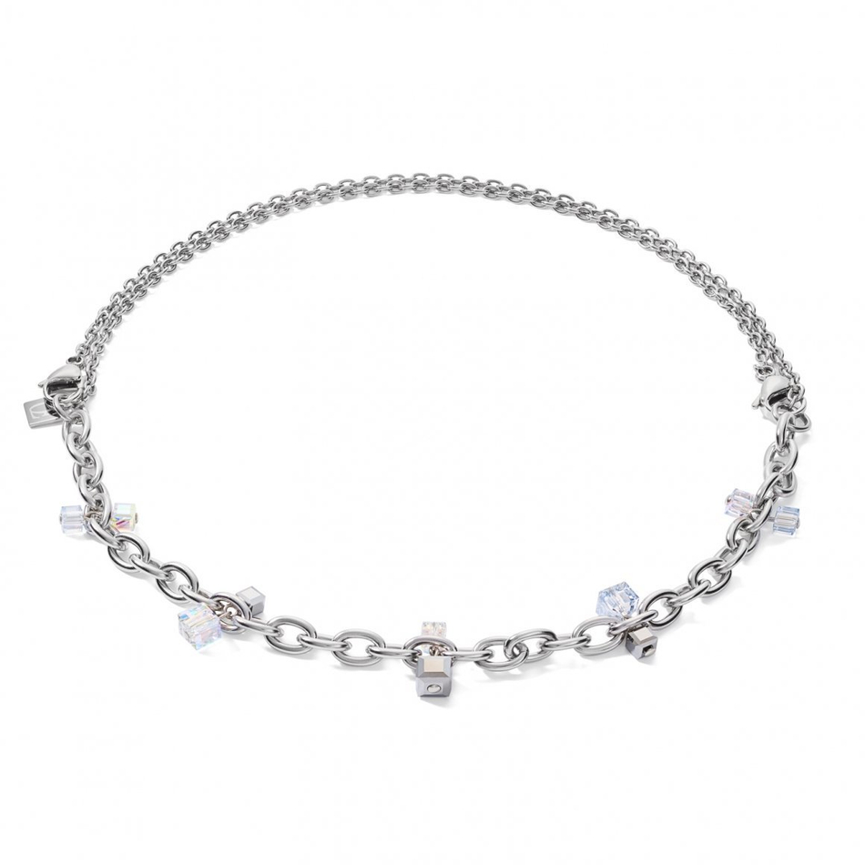 Колье-трансформер Coeur de Lion Crystal-Silver 5063/10-1817 цвет прозрачный